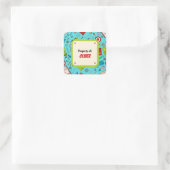 カラフルおもしろいスクール用品パタパーソナライズされたーン スクエアシール (バッグ)