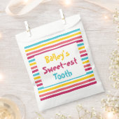 カラフルおもしろいストライプのキャンディマイスウィートティースバッグ フェイバーバッグ (クリップ留めされた状態)