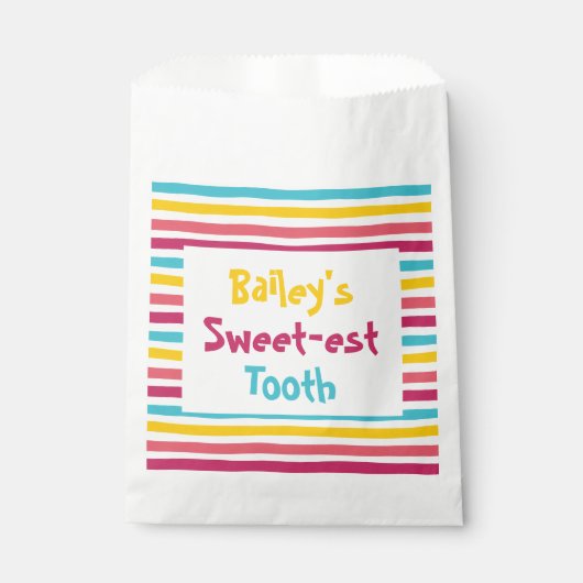 カラフルおもしろいストライプのキャンディマイスウィートティースバッグ フェイバーバッグ (正面)