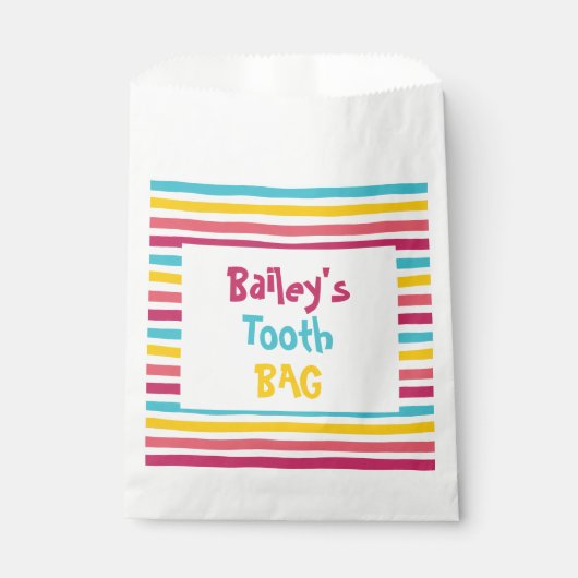 カラフルおもしろいストライプのキャンディリトル歯バッグ フェイバーバッグ (正面)