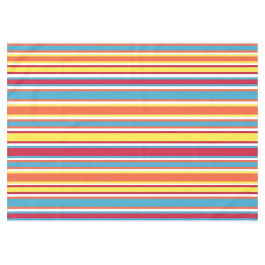 カラフルおもしろいストライプ誕生会の装飾の テーブルクロス (正面(横))