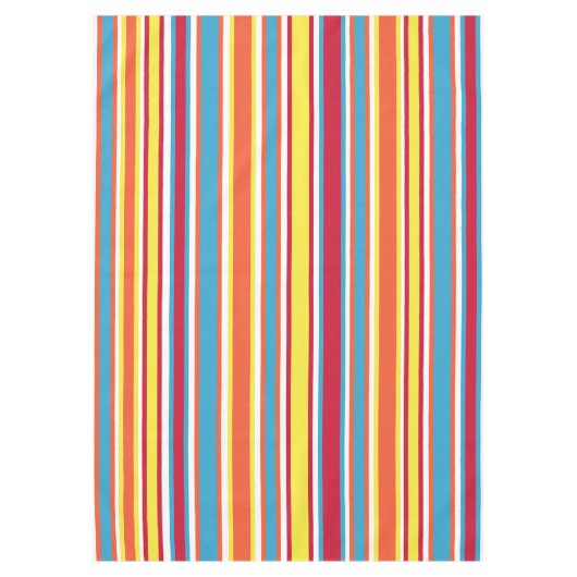 カラフルおもしろいストライプ誕生会の装飾の テーブルクロス (正面)