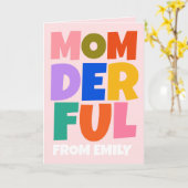 カラフルおもしろいタイポグラフィ母の日の写真 カード (黄色い花)