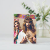 カラフルおもしろいハッピーバースデー ポストカード (スタンド正面)