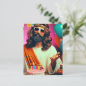 カラフルおもしろいハッピーバースデー ポストカード (スタンド正面)