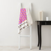 カラフルおもしろいパターン家族の写真と名前 シェルパブランケット (インサイチュ)