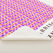 カラフルおもしろいパターン家族の写真と名前 シェルパブランケット (3/4)