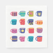 カラフルおもしろいパターン(の模様が)あるコーヒーマグセット スタンダードランチョンナプキン (正面)