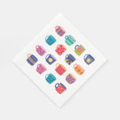 カラフルおもしろいパターン(の模様が)あるコーヒーマグセット スタンダードランチョンナプキン (角)