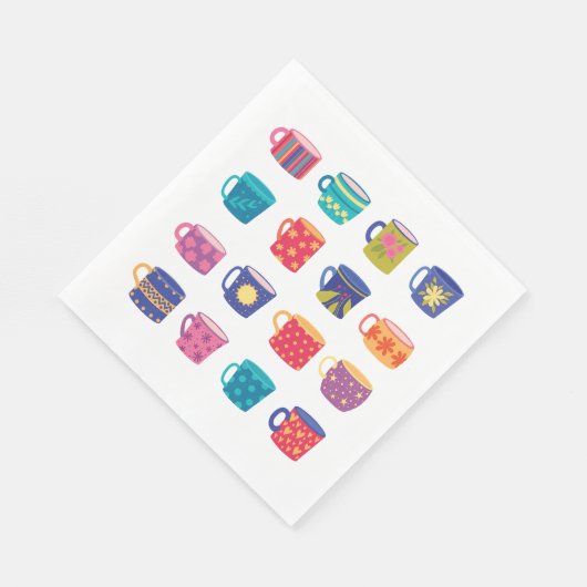 カラフルおもしろいパターン（の模様が）あるコーヒーマグセット スタンダードランチョンナプキン (角)