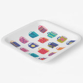 カラフルおもしろいパターン(の模様が)あるコーヒーマグセット ペーパープレート (傾斜あり)