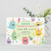 カラフルおもしろいパーティー誕生日 招待状 (スタンド正面)