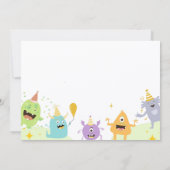 カラフルおもしろいパーティー誕生日 招待状 (裏面)