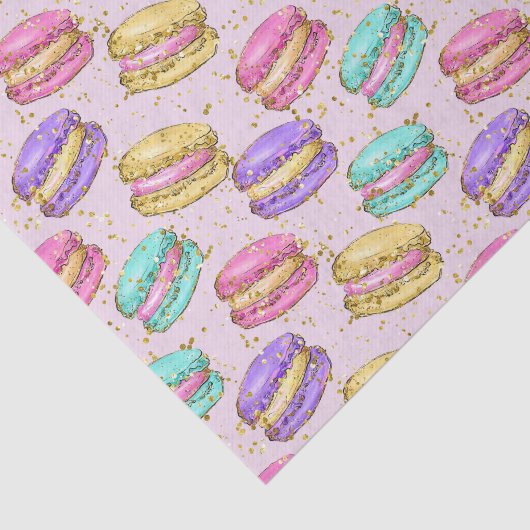 カラフルおもしろいフェイクグリッターMacaronクッキーパターン 薄葉紙 (詳細)