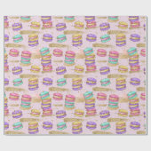 カラフルおもしろいフェイク金ゴールドグリッターマカロンパターン ラッピングペーパー (フラット)