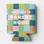 カラフルおもしろいブロックパターンベビーパーティーシャワー 缶クーラー (裏面)