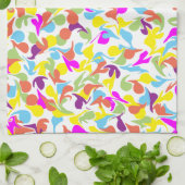 カラフルおもしろいブロブ抽象芸術アートパターン キッチンタオル (折り畳み)