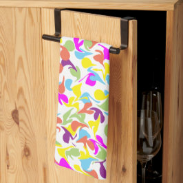 カラフルおもしろいブロブ抽象芸術アートパターン キッチンタオル