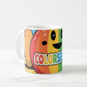 カラフルおもしろいボーリング、10ピンの笑い声が聞こえる コーヒーマグカップ (正面左)