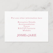 カラフルおもしろいマカオ結婚ン詳細 エンクロージャーカード (裏面)