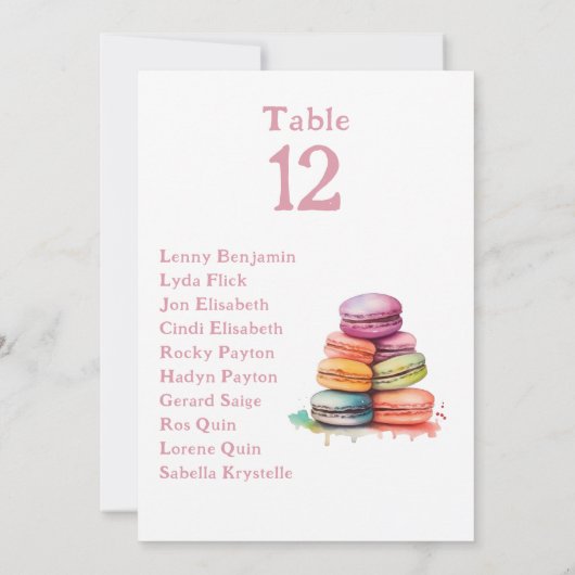 カラフルおもしろいマカロン台数座席表 招待状 (裏面)