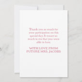 カラフルおもしろいマカロン水彩ブライダルシャワー サンキューカード (裏面)