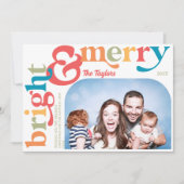 カラフルおもしろいメリーレトロ&Bright Christmas Photo シーズンカード (正面)