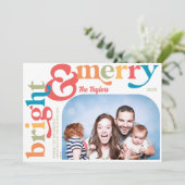 カラフルおもしろいメリーレトロ&Bright Christmas Photo シーズンカード (スタンド正面)