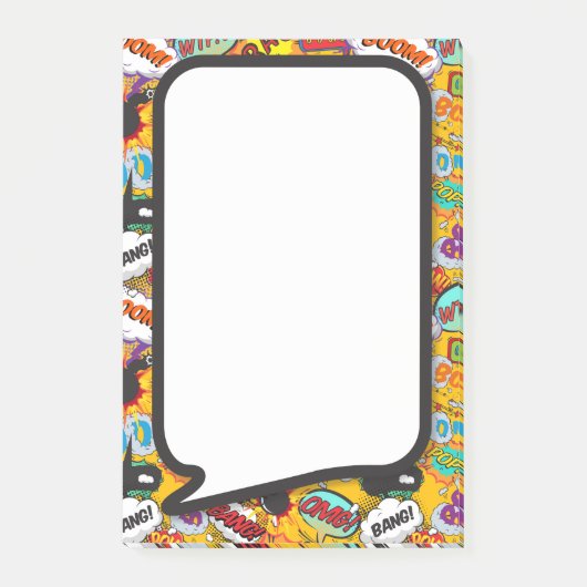 カラフルおもしろいモダン漫画本の音声バブル ポストイット (正面)