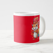 カラフルおもしろいリス ジャンボコーヒーマグカップ (正面右)