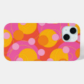 カラフルおもしろい円水玉模様ジューシーなピンクマゼンタ Case-Mate iPhoneケース (裏面 (横))