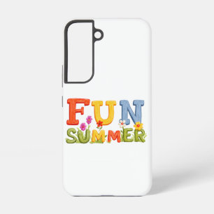 カラフルおもしろい夏の文字（花あり） SAMSUNG GALAXY S22ケース