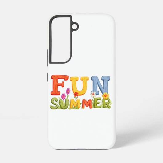 カラフルおもしろい夏の文字（花あり） SAMSUNG GALAXYケース (裏面)