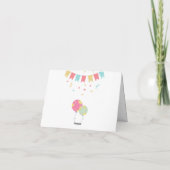 カラフルおもしろい子供の誕生日パーティー カード (裏面)