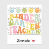 カラフルおもしろい幼稚園先生名前をカスタムする シール (シート)