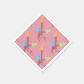 カラフルおもしろい幽霊(ピンク、ハローウィンパーティ) スタンダードカクテルナプキン (角)