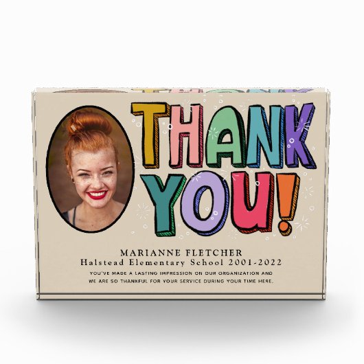 カラフルおもしろい手書感謝ギフト フォトブロック (正面)