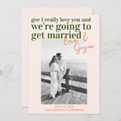 カラフルおもしろい日付を写真で保存 招待状 (正面/裏面)