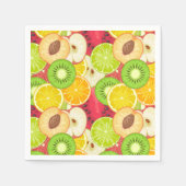 カラフルおもしろい果実模様 スタンダードカクテルナプキン (正面)