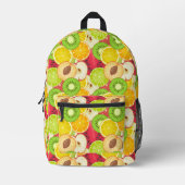 カラフルおもしろい果実模様 プリントバックパック (正面)