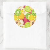 カラフルおもしろい果実模様 ラウンドシール (バッグ)