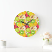 カラフルおもしろい果実模様 ラージ壁時計 (ホーム)