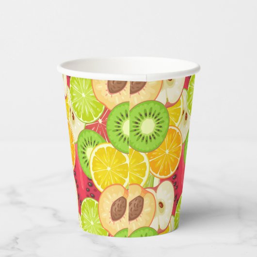 カラフルおもしろい果実模様 紙コップ (右)