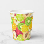 カラフルおもしろい果実模様 紙コップ (正面)