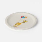 カラフルおもしろい気球のキリン ペーパープレート (アングル)