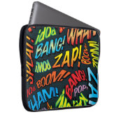 カラフルおもしろい漫画ブックタイポグラフィ ラップトップスリーブ (正面右)