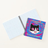 カラフルおもしろい熱狂する文字猫 ノートブック (内部)