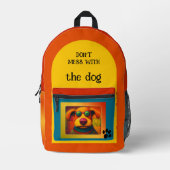 カラフルおもしろい犬フォト新学期 プリントバックパック (正面)