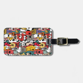 カラフルおもしろい犬 ラゲッジタグ