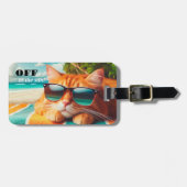 カラフルおもしろい猫 ラゲッジタグ (正面横)